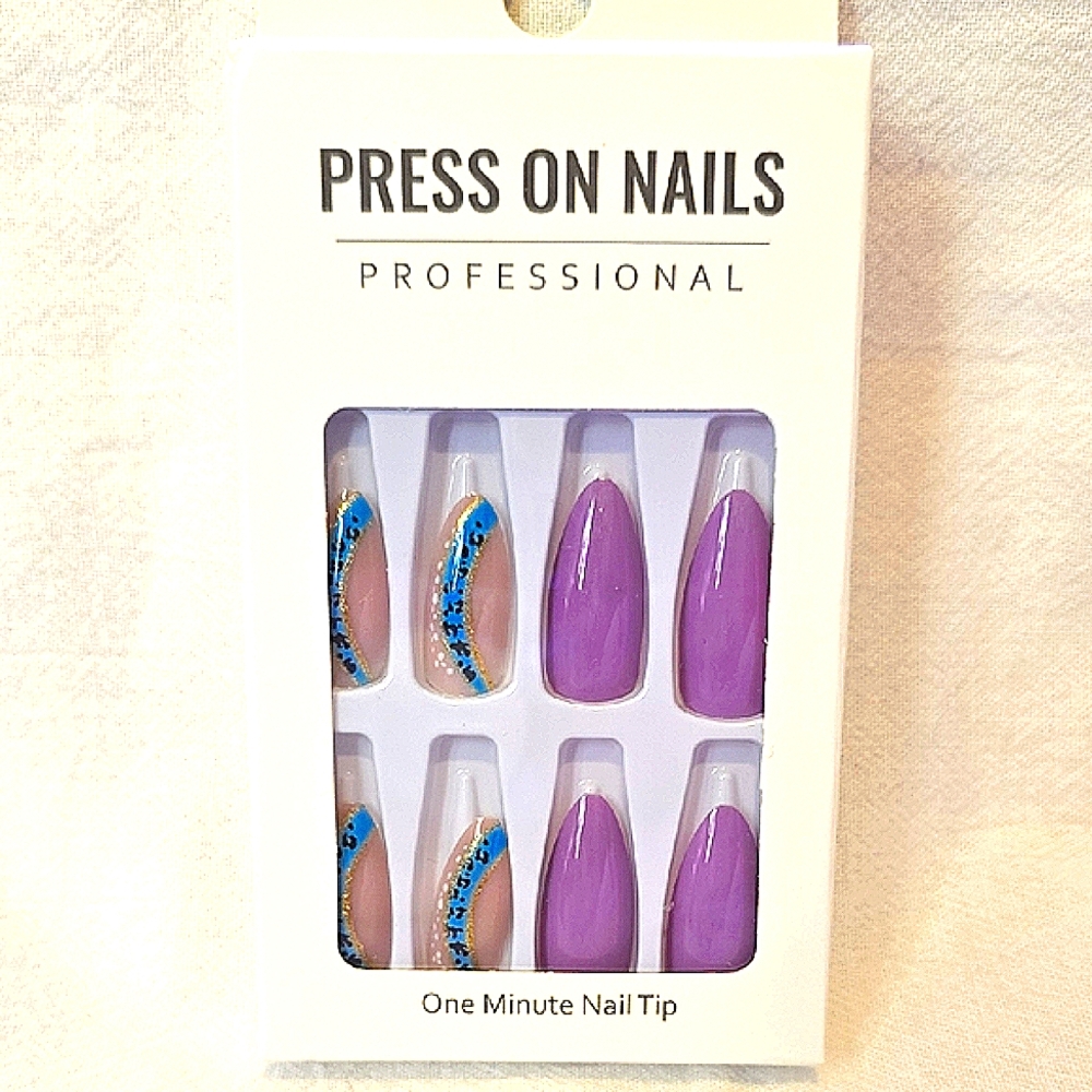 Purple and Blue Press On Nails